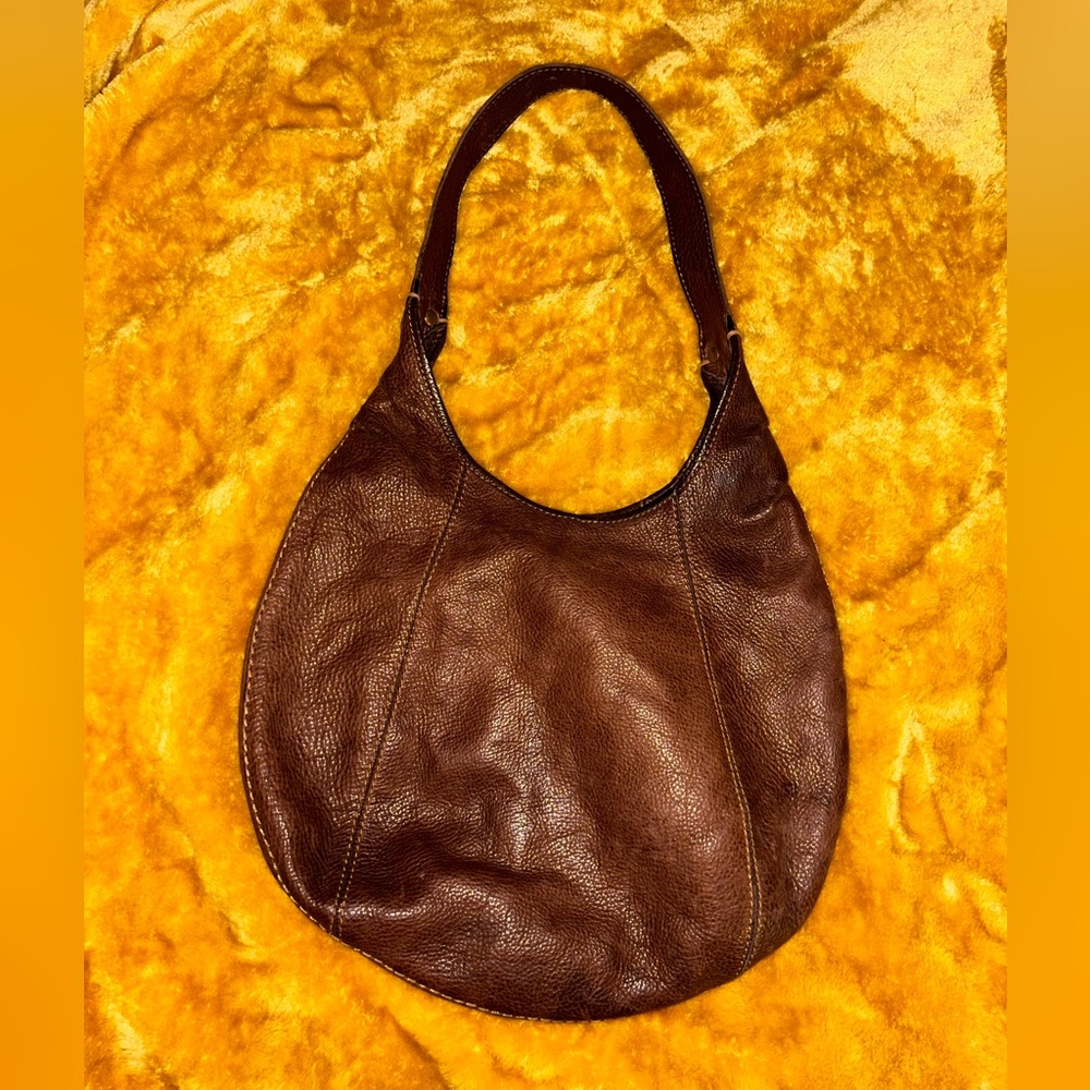 brown leather lucky brand hobo/tote bag
